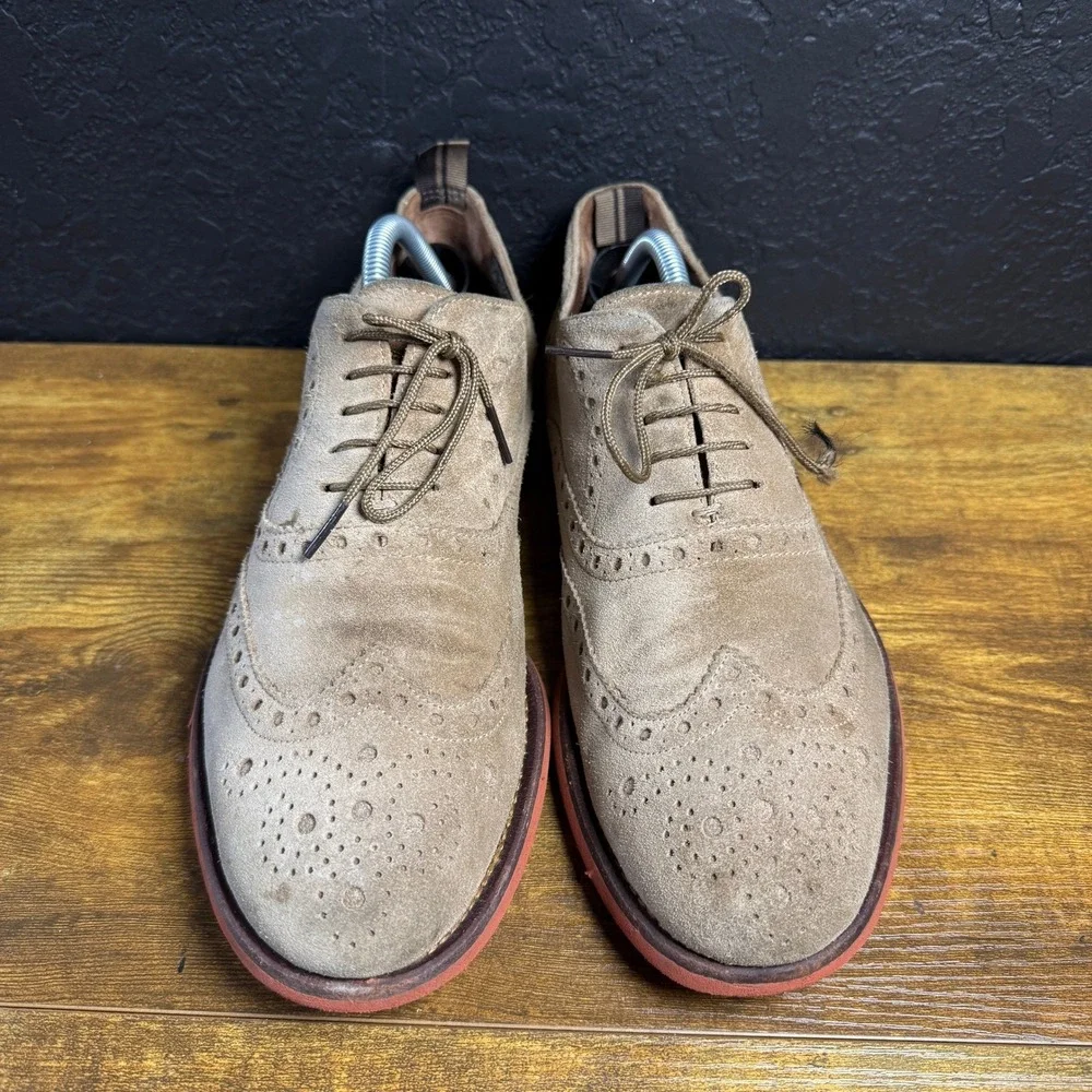 Hugo Boss 50260583 Tan Suede Wingtip Brogue‎ Mens Size 42